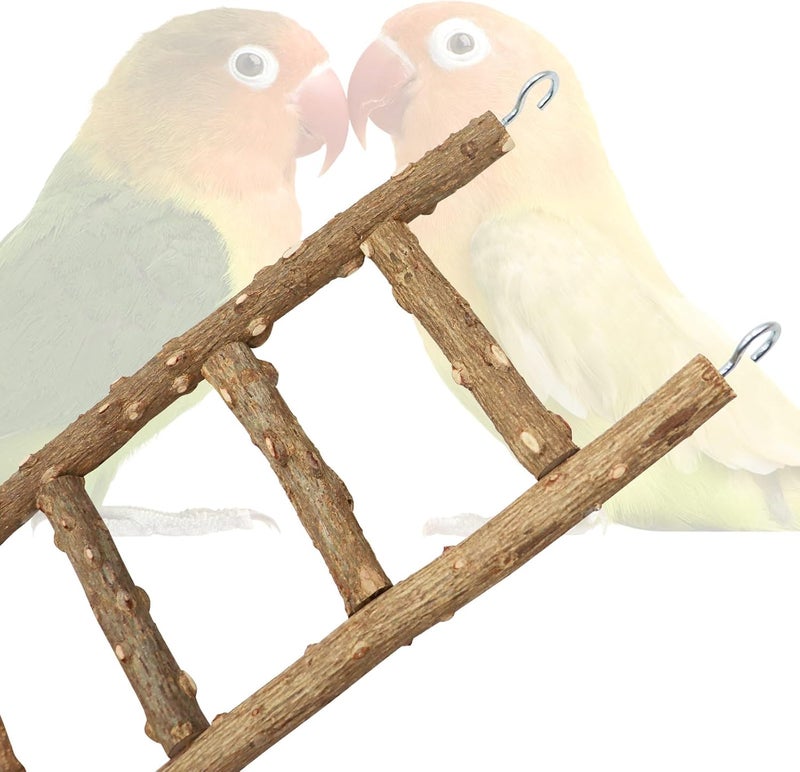 Neeenn Natural Pepper Wood Parrot Ladder, 5-Step Bird Climbing Toys, Suitable for Parrots, Parakeets, Cockatiels - Image 4